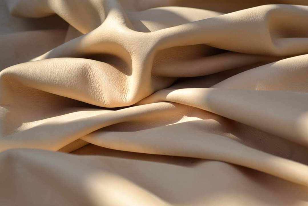 Beige leather folds